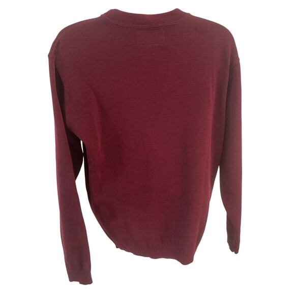 C.C. FILSON Men's L Burgundy 100% Virgin Wool Crew Pullover Sweater-NEW w/Tag - Picture 3 of 10